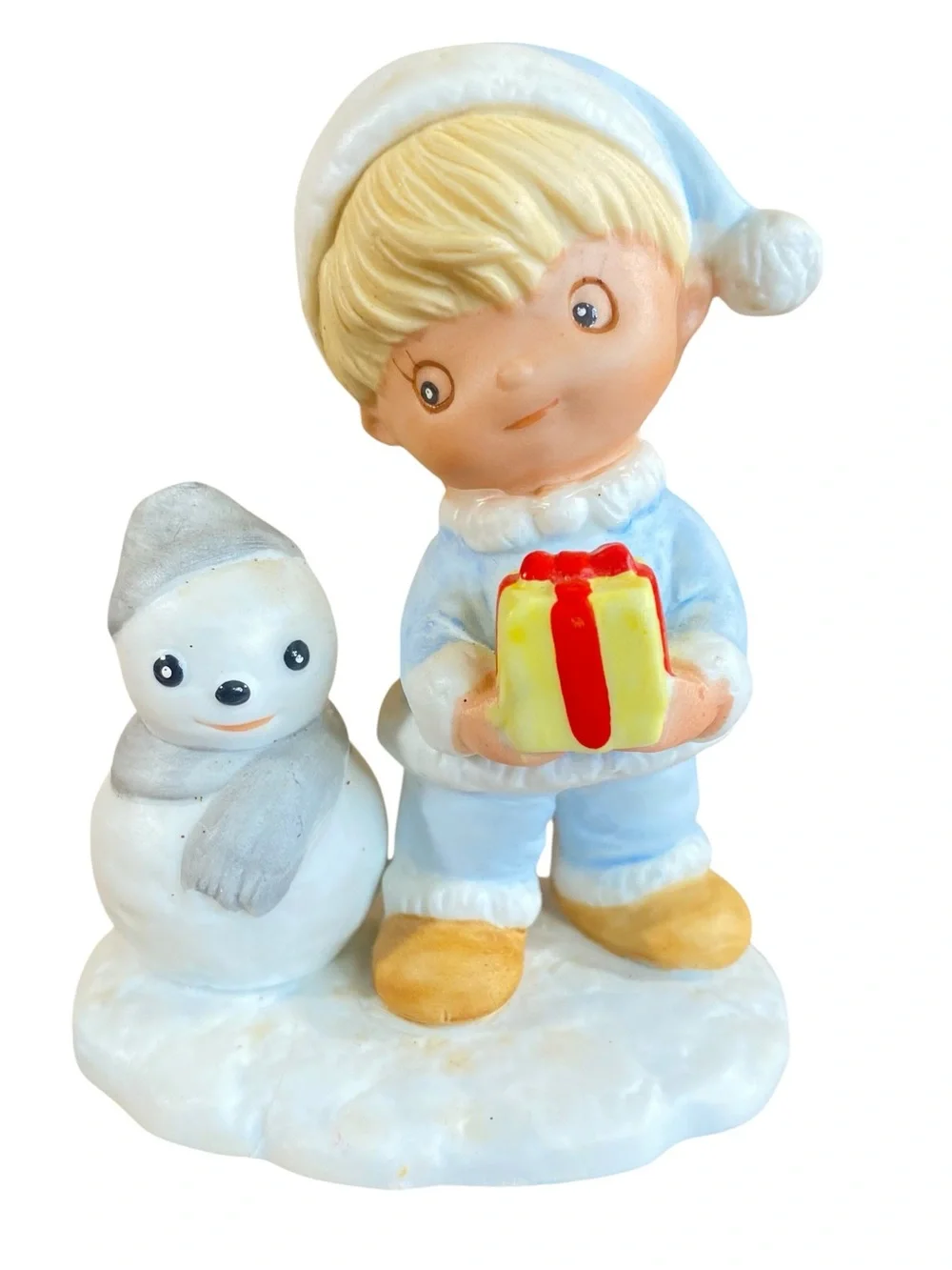 Vintage Homco Christmas Porcelain Children Figurines Set of 4 Holiuday Whimsy